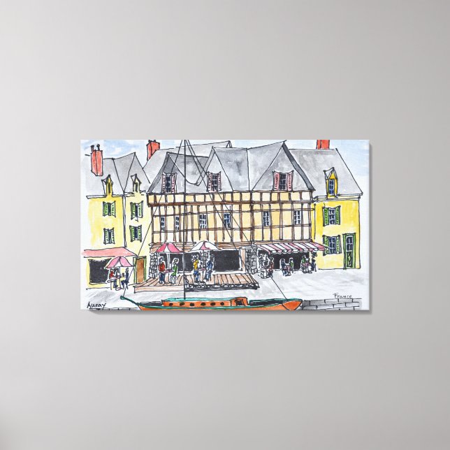 Quay Franklin, Saint-Goustan | Auray, Brittany Canvas Print (Front)