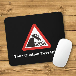 Quayside Warning Sign Mouse Pad