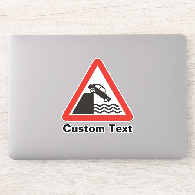 Quayside Warning Sign Sticker (Computer)