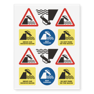 Quayside Warning Sign Temporary Tattoos