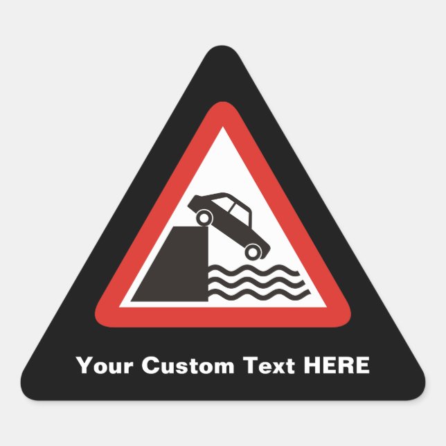 Quayside Warning Sign Triangle Sticker (Front)