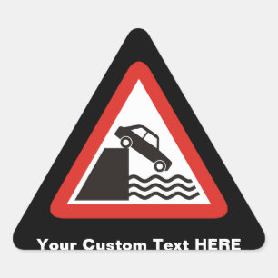Quayside Warning Sign Triangle Sticker