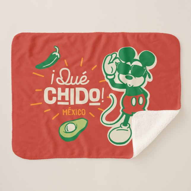 ¡Qué chido! "So Cool" Mickey Mouse Sherpa Blanket (Front (Horizontal))