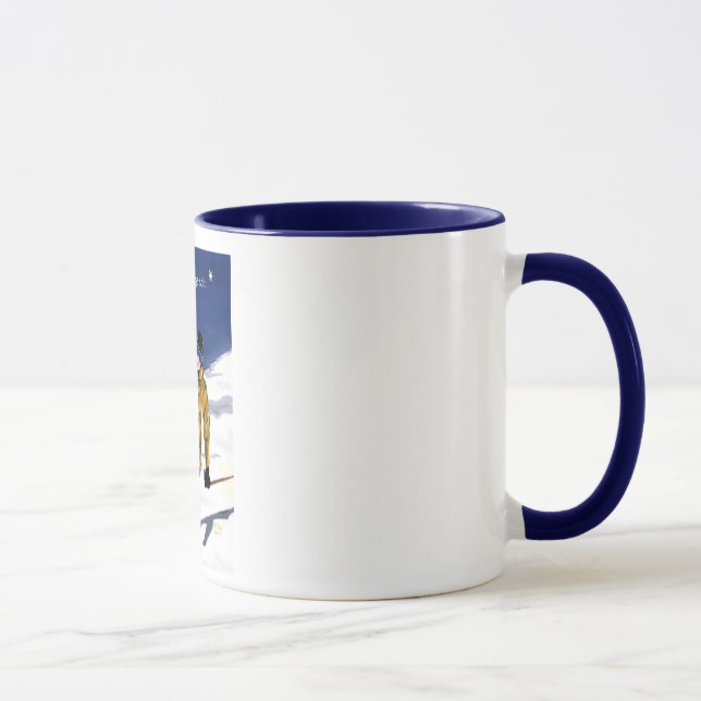 Que la neige soit/Skieur grande tasse Mug (Right)