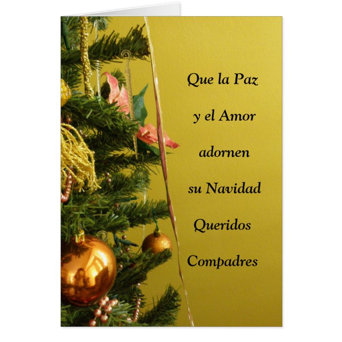 Que la Paz y el Amor adornen su Navidad Compadres Cards