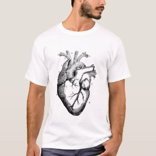 que medical human heart diagram t-shirt