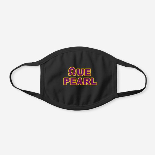 Que Pearl Black Cotton Face Mask (Front)