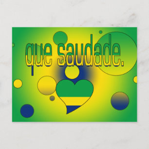 Que Saudade! Brazil Flag Colors Pop Art Postcard