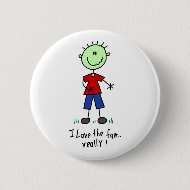 Queasy Fair Goer  Pinback Button (Front)