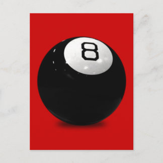 QUEBALL POOL GAME SPORTS FUN ICON LOGO BLACK WHIT POSTCARD