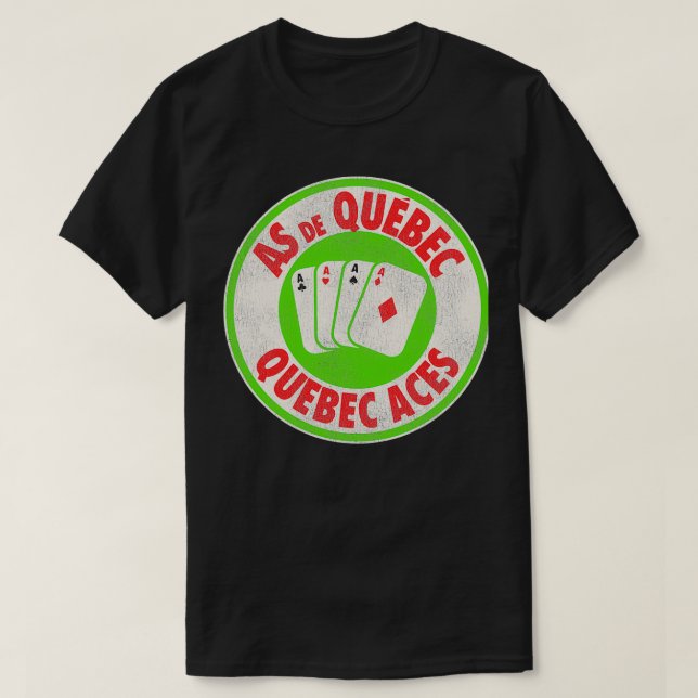 Quebec Aces Retro Defunct Ice Hockey T-Shirt (Design Front)