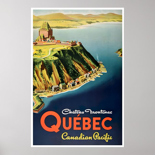 Quebec Art Canada Travel Poster Chateau Frontenac (Front)