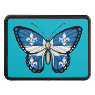 Quebec Butterfly Flag Trailer Hitch Cover