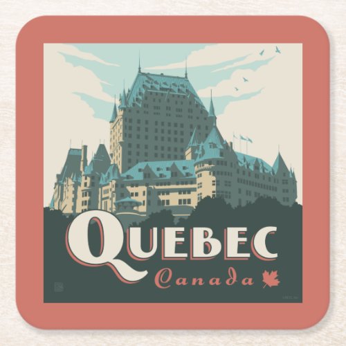 Quebec Canada  Chteau Frontenac Square Paper Coaster