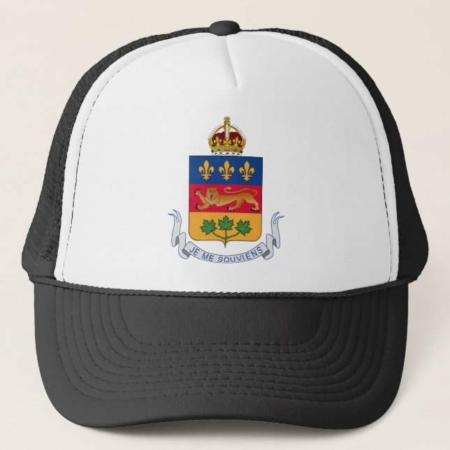Quebec (Canada) Coat of Arms Trucker Hat (Front)