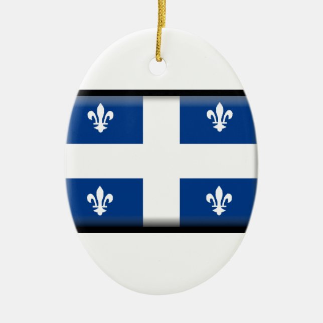 Quebec (Canada) Flag Ceramic Ornament (Front)