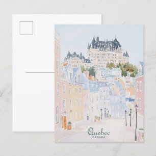 Quebec Canada Gouache Paint Illustration Travel Postcard
