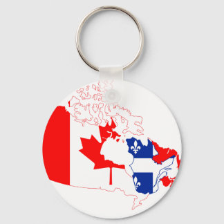 Quebec Canada Map Flag Keychain