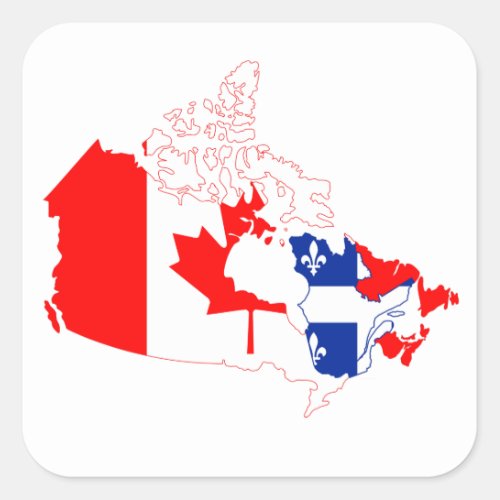 Quebec Canada Map Flag Sticker