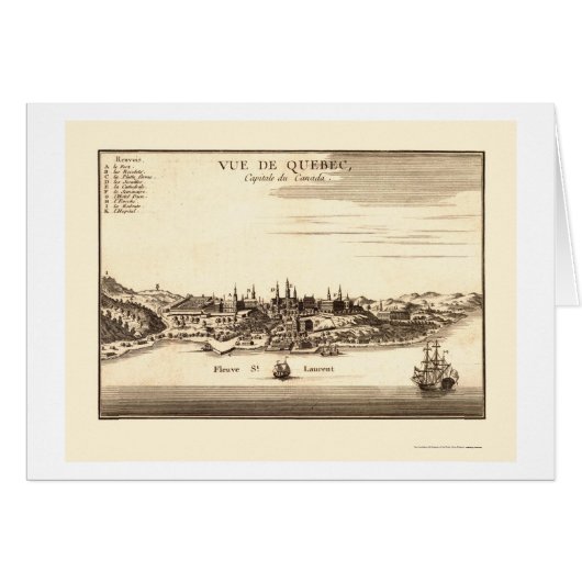 Québec, Canada Panoramic Map - 1755 Cards (Front Horizontal)