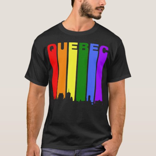 Quebec Canada Rainbow Skyline LGBT Gay Pride 1 _ T_Shirt