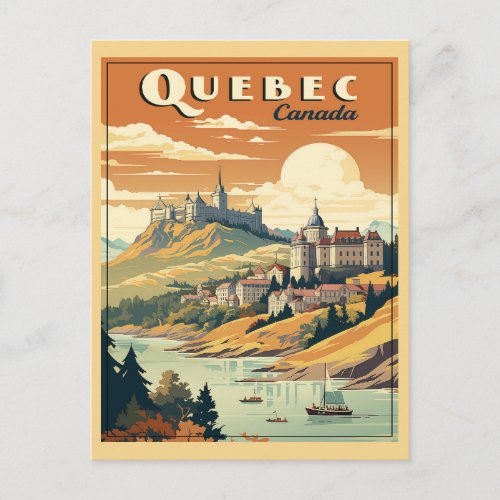 Quebec Canada retro Postcard