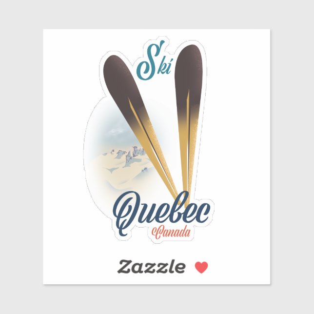 Quebec Canada ski poster Sticker (Sheet)