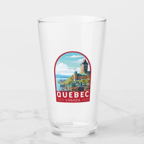 Quebec Canada Travel Art Vintage Glass