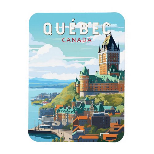 Quebec Canada Travel Art Vintage Magnet