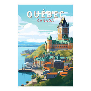 Quebec Canada Travel Art Vintage Poster