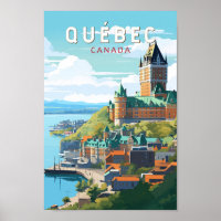 Quebec Canada Travel Art Vintage