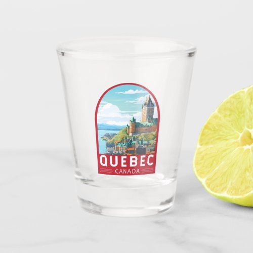 Quebec Canada Travel Art Vintage Shot Glass