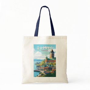 Quebec Canada Travel Art Vintage Tote Bag