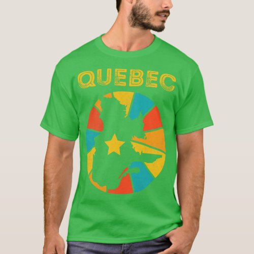 Quebec Canada Vintage Distressed Souvenir T_Shirt