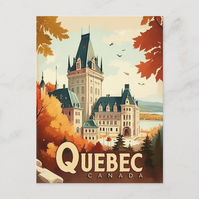 Quebec, Canada Vintage Travel Postcard (Front)