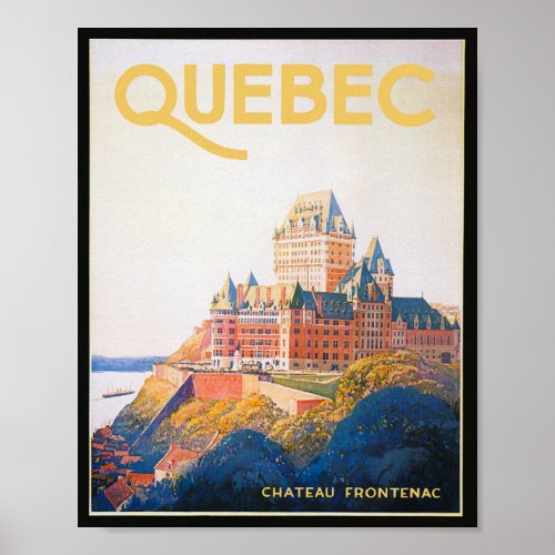 Quebec Canada Vintage Travel Poster
