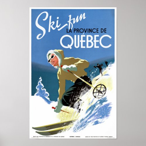 Quebec Canada Vintage Travel Poster Restored