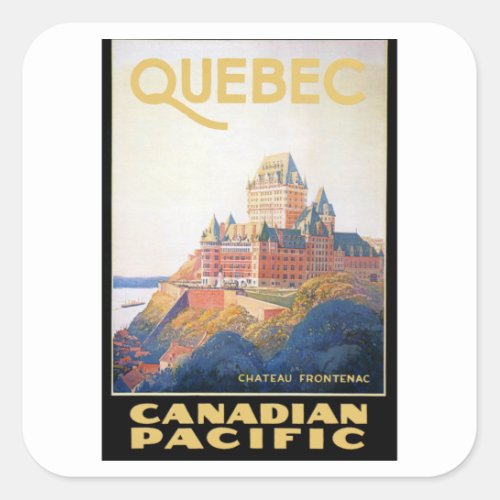 Quebec _ Canada _ Vintage Travel Square Sticker