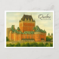 Quebec Canada Vintage Watercolor Travel