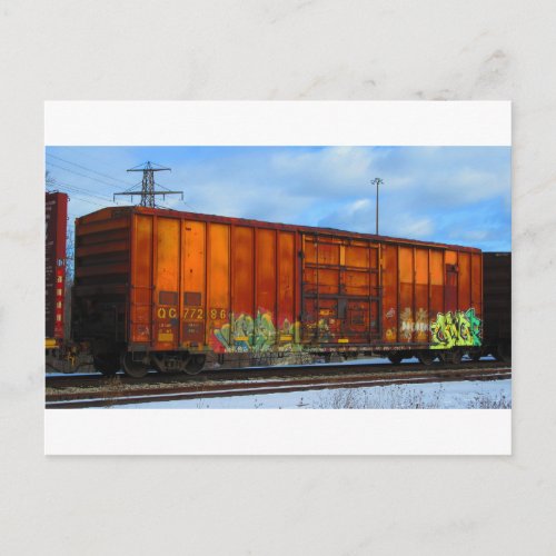 Quebec Central box car Postcard