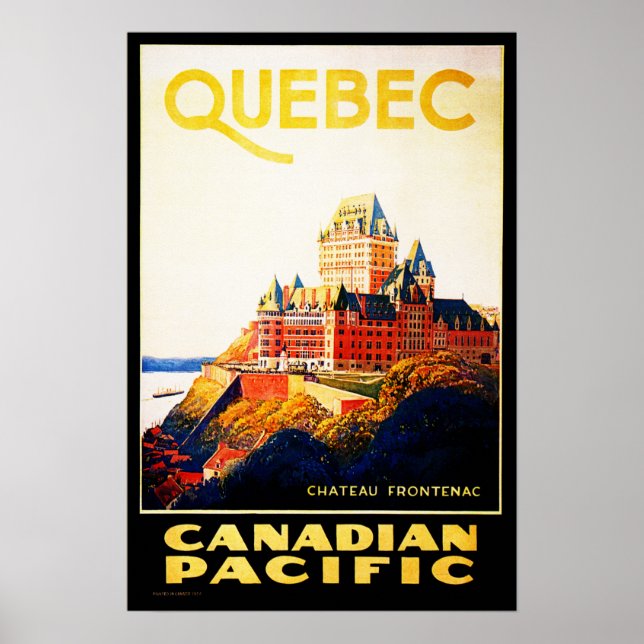 QUEBEC Chateau Frontenac Resorts Hotel Holidays Poster (Front)