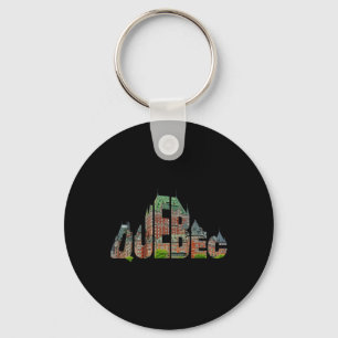 Quebec Chateau Frontenac Typography Canada Travele Keychain
