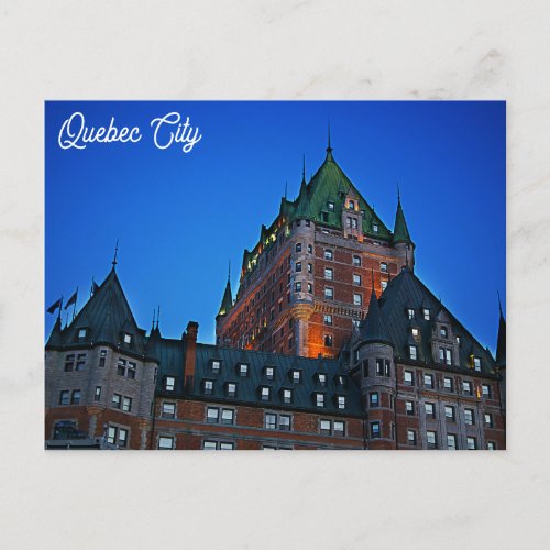 Quebec City Canada Chateau Frontenac Travel Photo Postcard