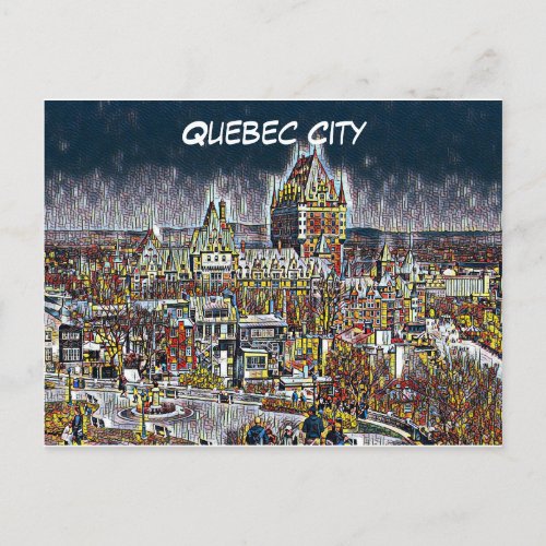  QUEBEC CITY CANADA COMIC POP ART POSTCARD