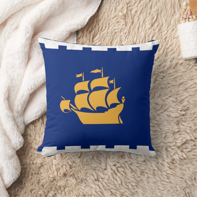 Quebec City, Canada Flag American MoJo Pillow (Blanket)