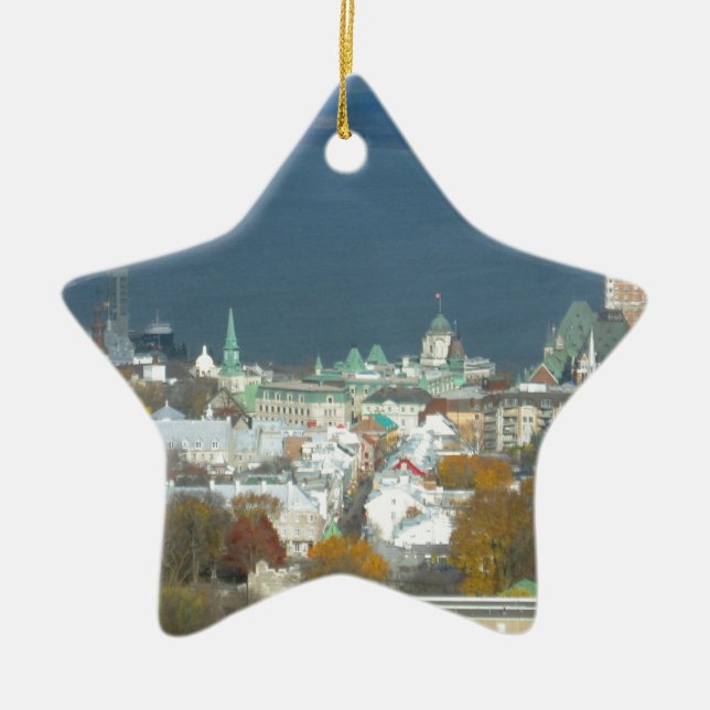 Quebec City Canada Waterfront Ceramic Ornament (Front)