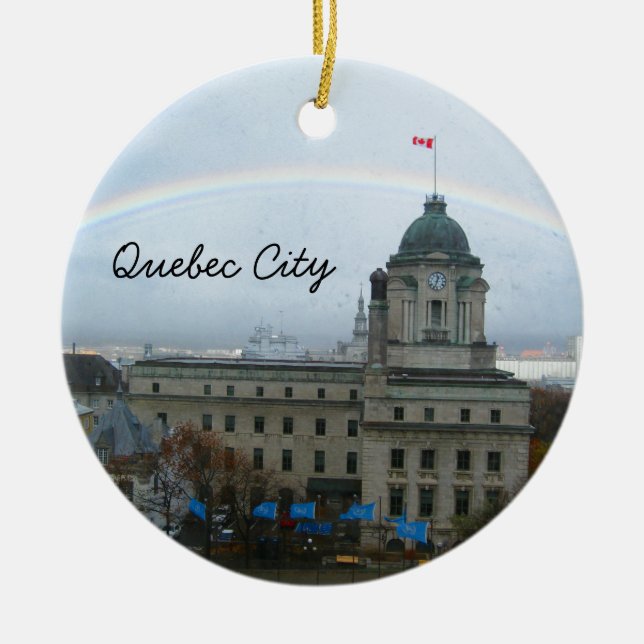 Quebec City Canda Waterfront Ceramic Ornament (Front)