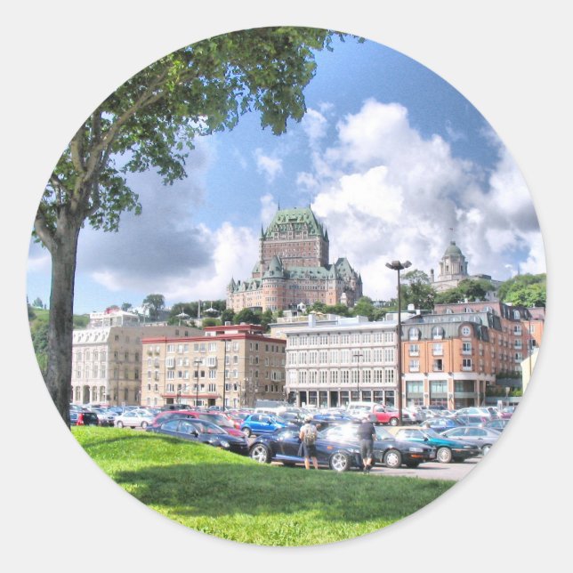 Quebec city classic round sticker (Front)