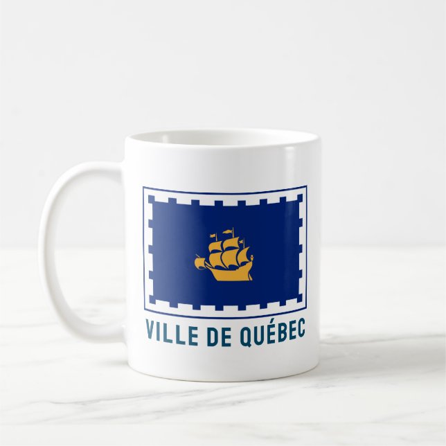 Quebec City Flag Coffee Mug (Left)