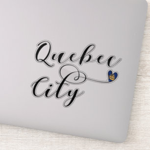 Quebec City Flag In A Heart Sticker